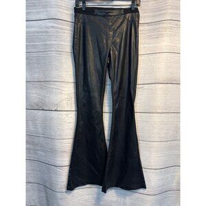 BLANK NYC Black Faux Leather Pull up Bell Bottom Flare Pants Size 27